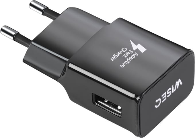 WISEQ USB Adapter – Fast Charger Oplader – Geschikt voor Samsung & Apple - Zwart