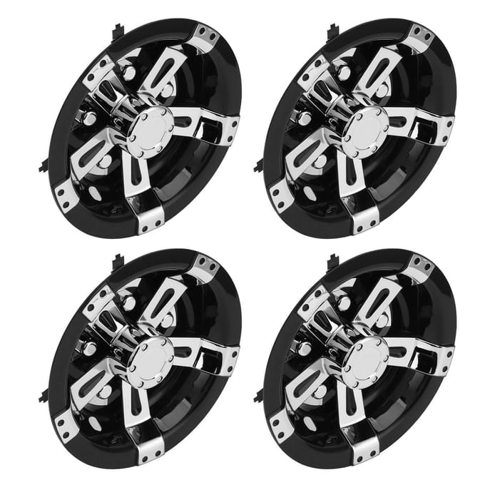 4 stuks 8 inch Golfkar Wielnaafkap Verminderen Windweerstand ABS Lichtgewicht Vervanging voor E‑Z‑GO black
