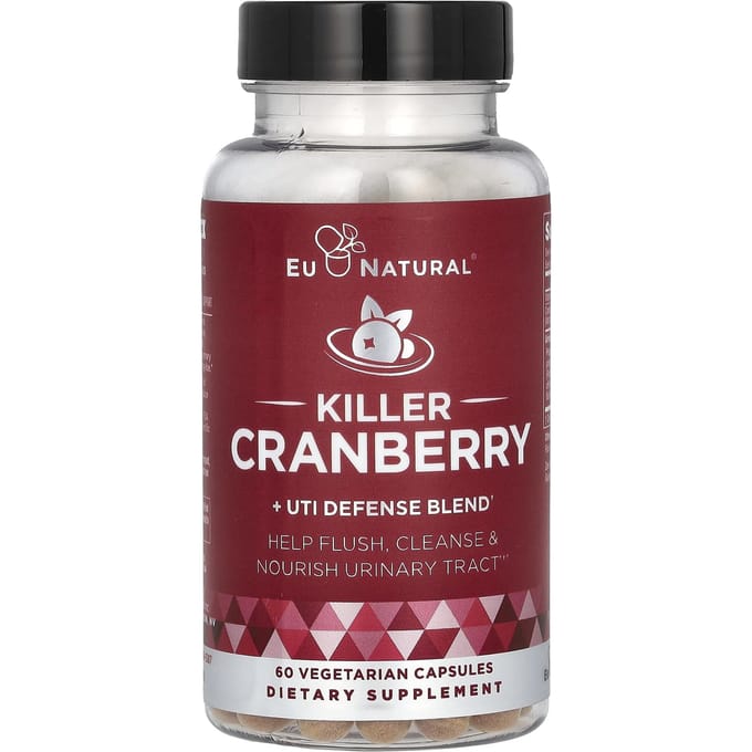 Eu Natural, Killer Cranberry + Preventie van Urineweginfecties Mix, 60 Veggie Capsules