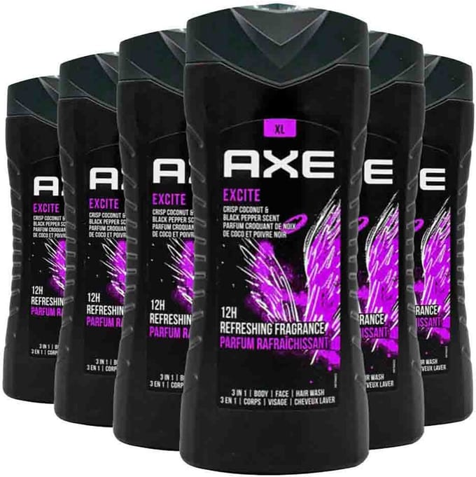 Axe - 3in1 Douchegel Excite - 6 x 400 ml - Voordeelverpakking