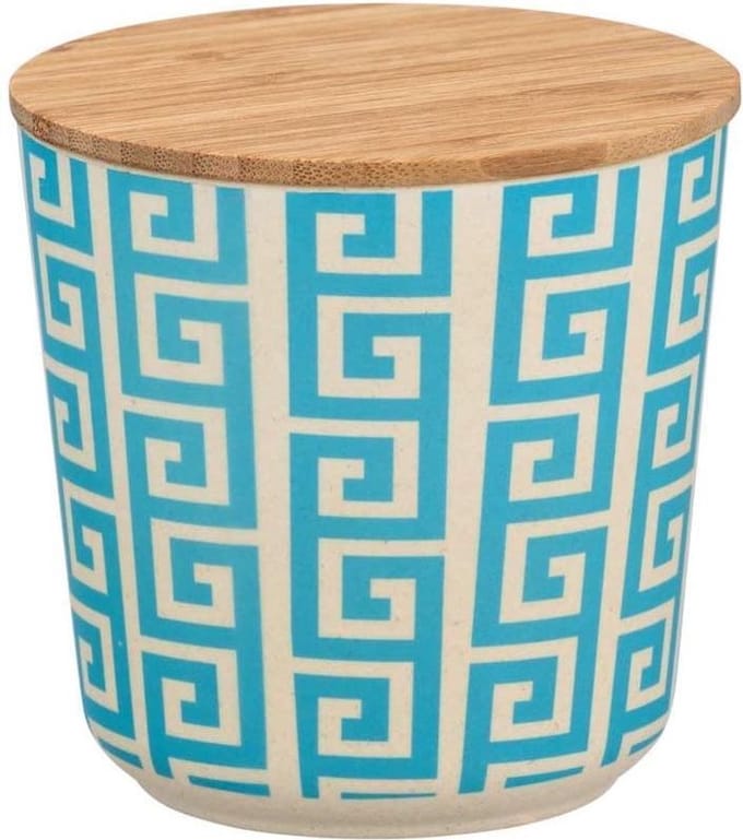 Wenko Opbergpot 500 Ml Keramiek/bamboe Wit/blauw/naturel