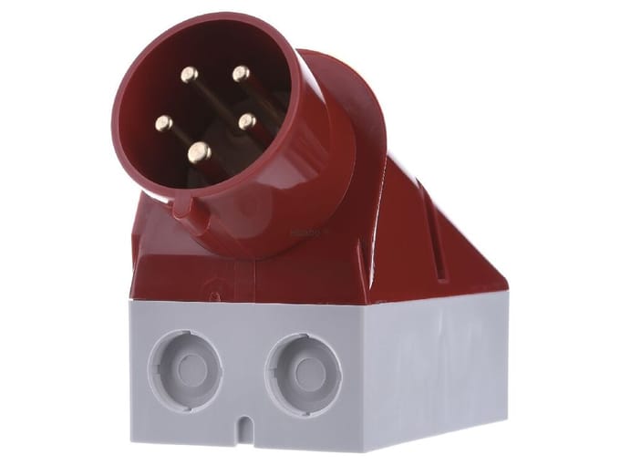 CEE 5-polig Wandcontactdoos - opbouw - 32A 400V - schroefaansluiting - IP44 - Rood