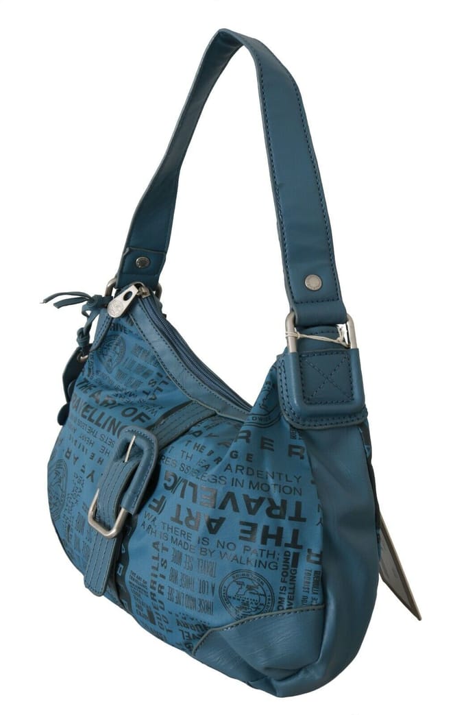 Wayfarer schouderhandtas geprinte portemonnee dames blauw