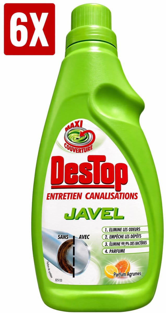 6 x Destop Afvoerreiniger Javel - 750 ml