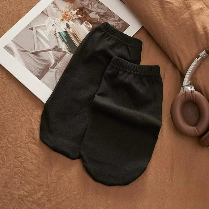 Chaussettes de nuit chaudes, respirantes, coupe ample, style couple, protection des pieds noir