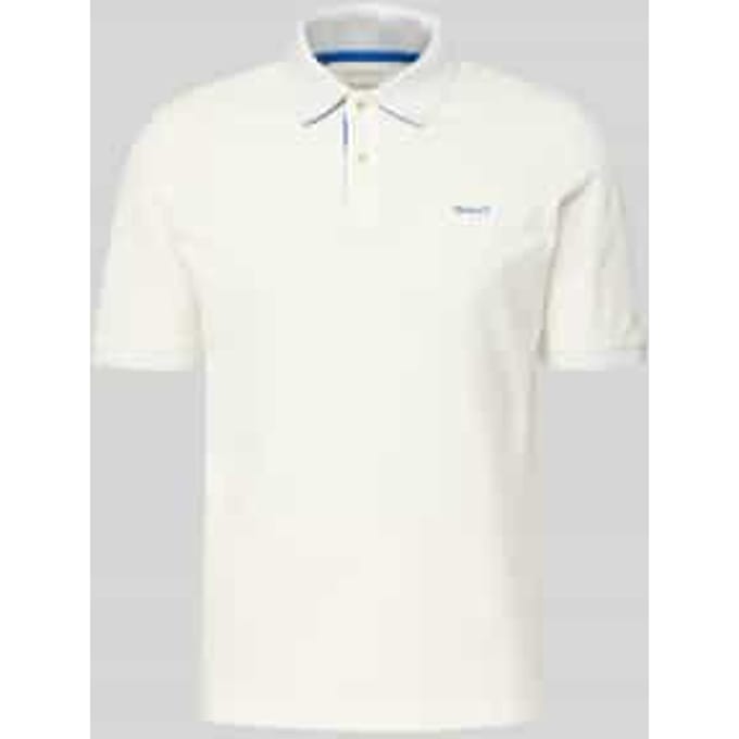 Gant Polo Contrast Piqué Short Sleeve Subtle Stretch Eggshell / male