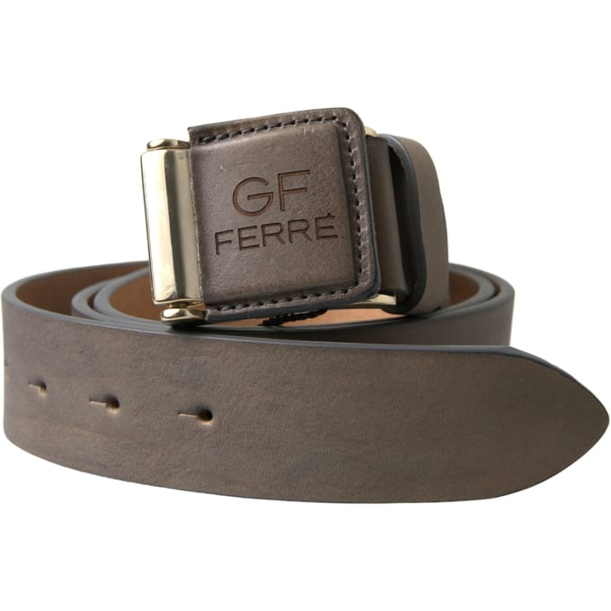 GF Ferre Bruin Leren Mode Logo Gesp Tailleband