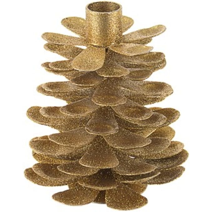 Kerst decoraties Bizzotto P.CANDELA 1P PINEAL ORO H14