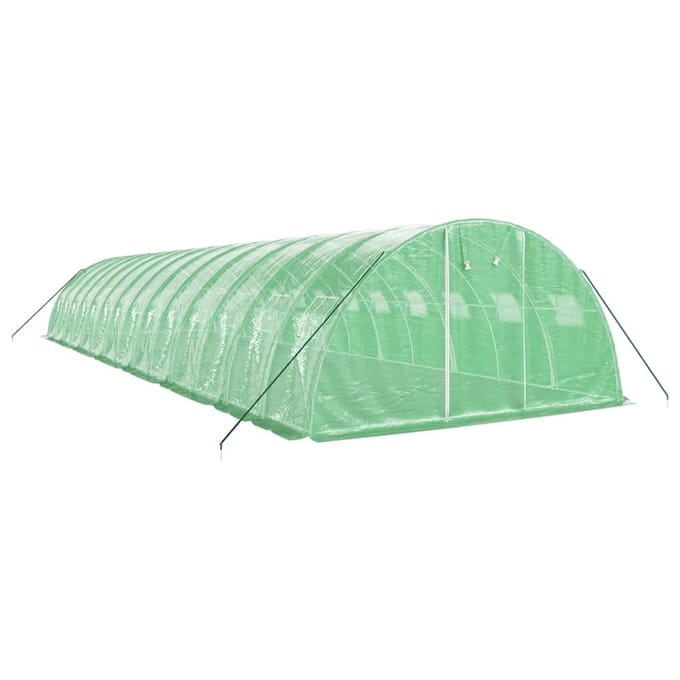 vidaXL - Tuinkas - met - stalen - frame - 56 - m² - 14x4x2 - m - groen