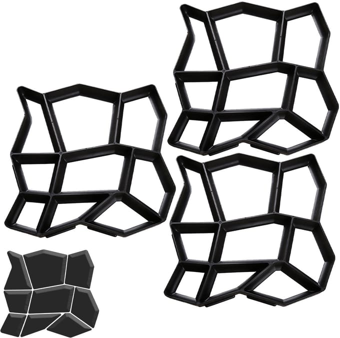 3pcs Tuinpad mal 43x43x4cm betonmal voor terras oprit tuinpad herbruikbaar
