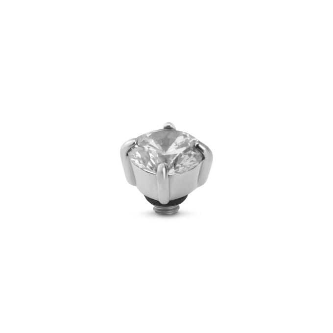 Melano Twisted Glint Steentje Crystal | Zilver