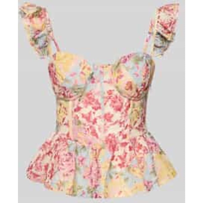 Blouseshirt met vetersluiting aan de achterkant en peplum