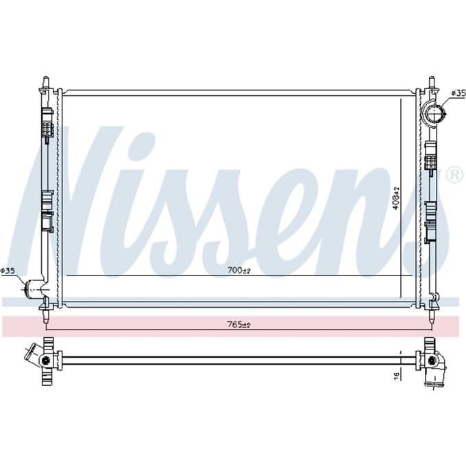 Radiator, motorkoeling NISSENS 606855