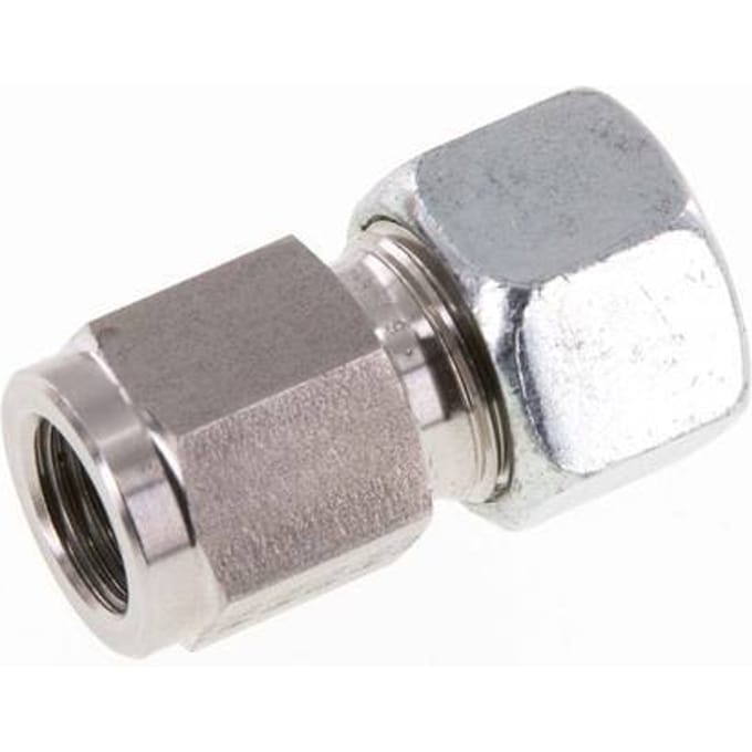 12L & G1/4'' RVS Rechte Snijringkoppeling Binnendraad voor manometers 315bar ISO 8434-1