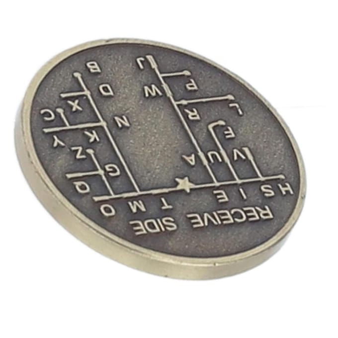 CW Morse Code Training Munt Gegalvaniseerd Koper Encryptie Taalmunt voor Amateur Radio Beginner beige