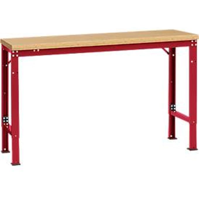 Manuflex basistafel UNIVERSAL Speciaal, 1500 x 800 mm, multiplex natuur, robijnrood