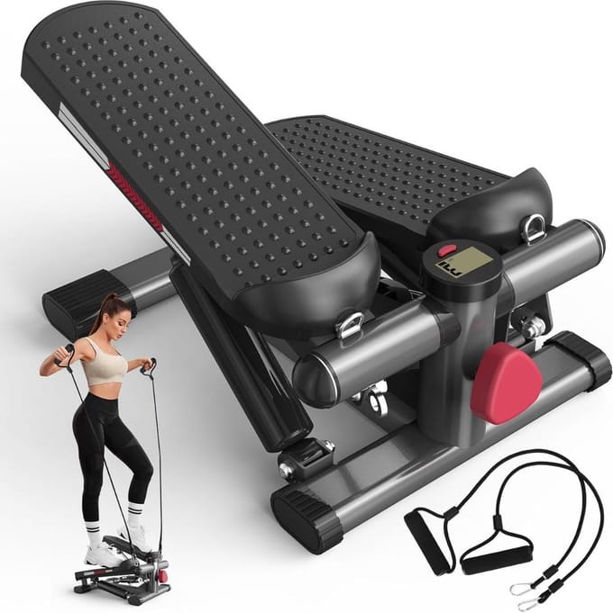 White-Label® Stepper Fitness - Hometrainer - Crosstrainer Mini - Zwart