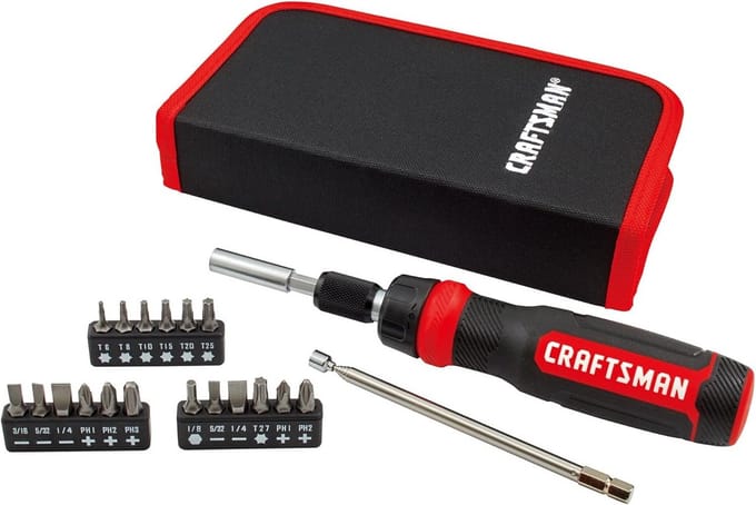 Ratelschroevendraaier Set - Multibit Schroevendraaier - Klus Klussen - 3 standen handvat - 26 Delig - Zwart