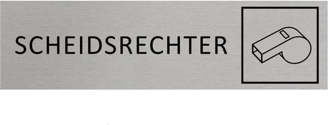 CombiCraft Aluminium deurbordje Scheidsrechter 165x45mm - per stuk