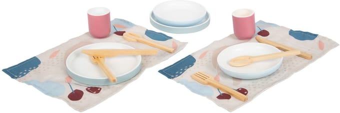 Small Foot - Wooden Cutlery Set with Placemats 15 pcs.