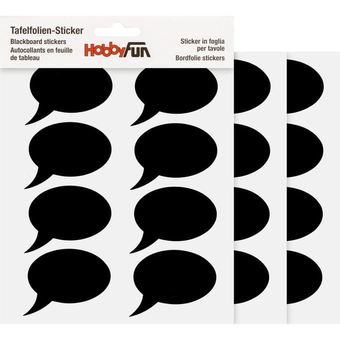 Bordfilms stickers "Spraak bubbel"