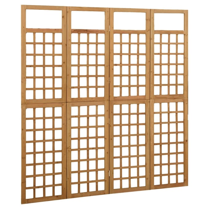 vidaXL - Kamerscherm/trellis - met - 4 - panelen161x180 - cm - massief - vurenhout
