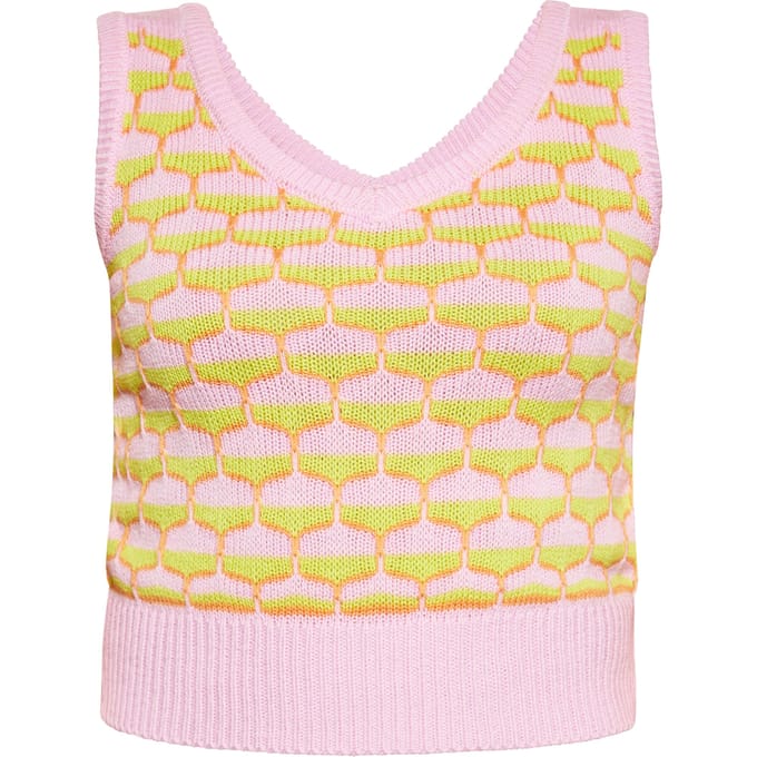Mymo Slipover Dames Roze Limoen Oranje