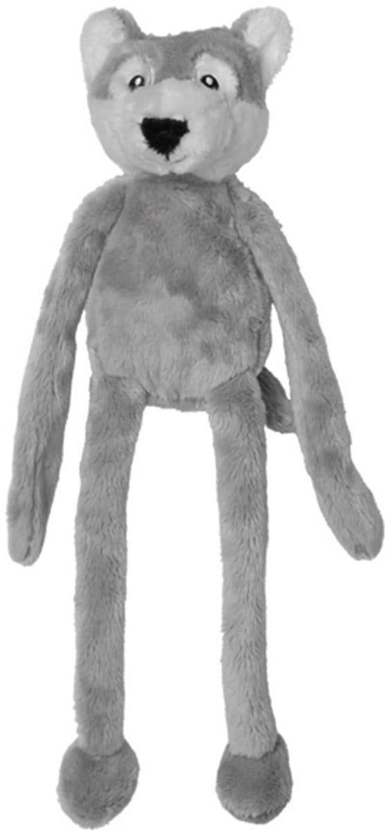 Nature planet pluche dieren knuffel Wolf - grijs - 33 cm - Knuffeldieren speelgoed