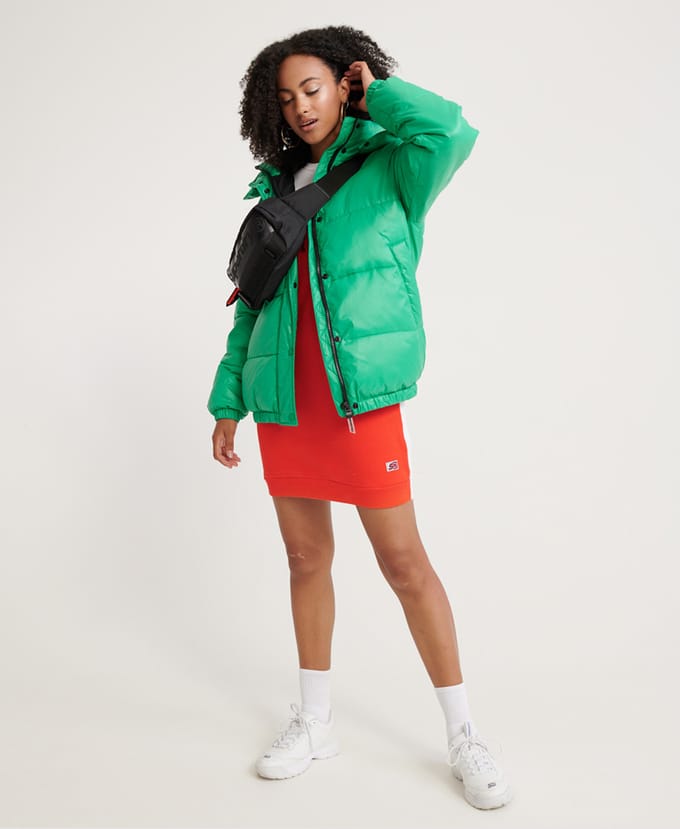 Superdry Paneel Sweat Jurk met lange mouwen