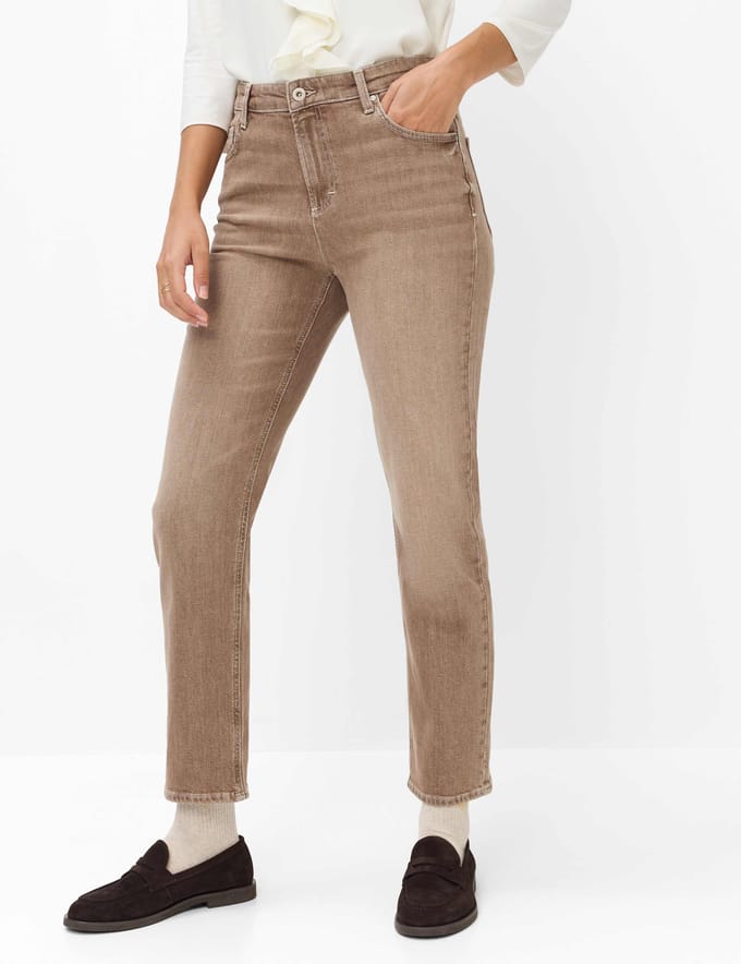 Brax Dames Jeans  Style MADISON S WALNUT, denim bruin, maat 36