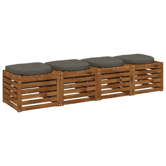 vidaXL - 4-Piece - Zitkussens - 4 - st - 100% - Polyester - Grijs - 40 - x - 40 - x - 5 - cm