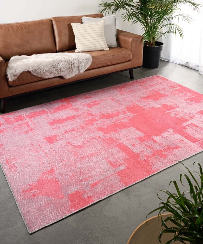 Vintage vloerkleed - Fade Mystic roze 76x150