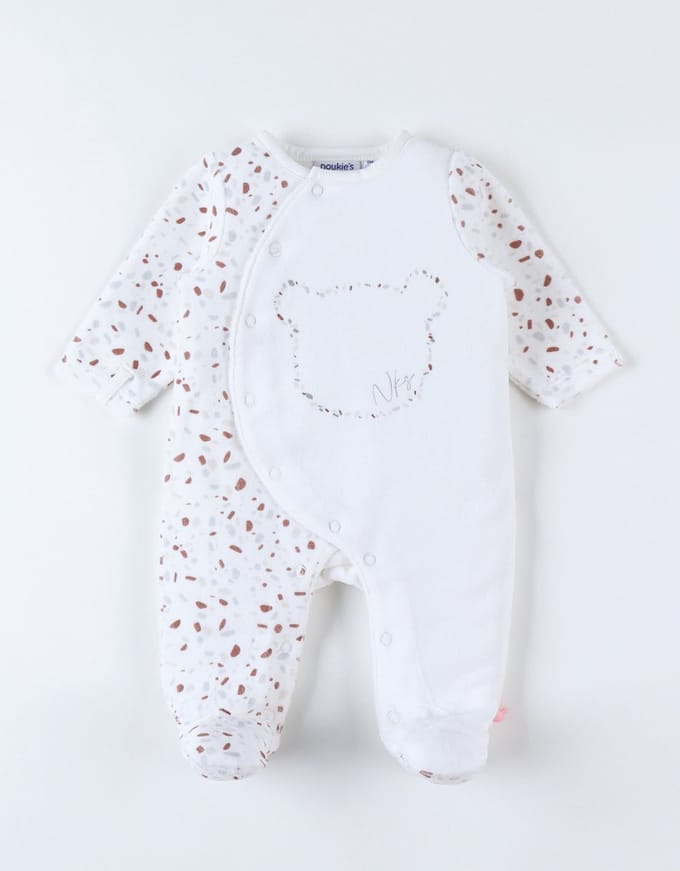 Noukie's - Pyjama- Velour - Unie - Nouky beer - 1maand 56