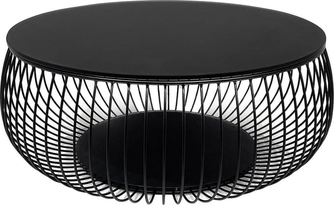 Salontafel Gitta Zwart - Metaal - Rond - 86x86cm - Hoogte 35 cm