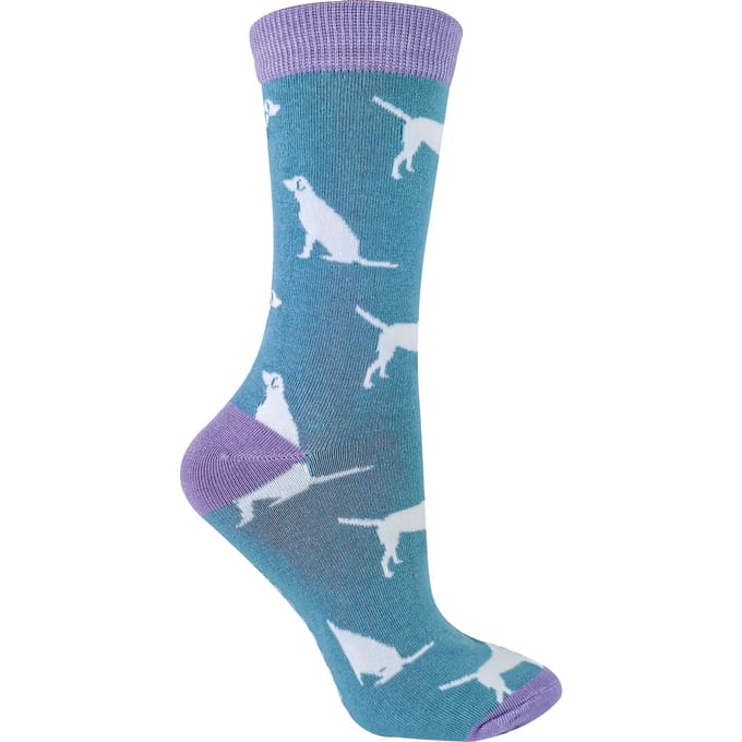 Miss Sparrow - Dames Dog Design BamboeSokken - Labrador (Blauw)
