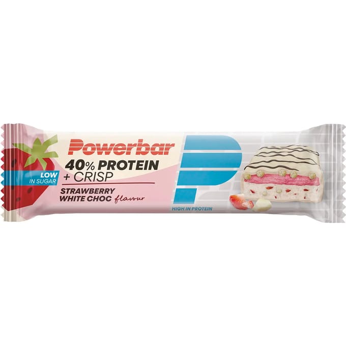 Voedingsrepen PowerBar 40% Protein+ Crisps Strawberry White Chocolate
