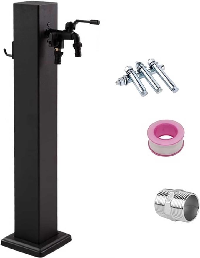 304 RVS Verticale Tuin Waterkolom met dubbel kraanontwerp en slanghouder - 60 cm