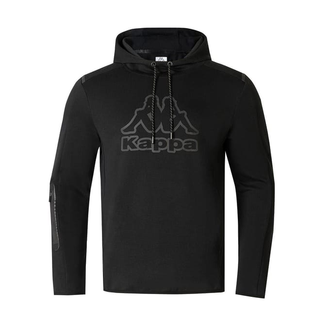 Kappa Heren Pullover Hoodie Katoenmix (Zwart)