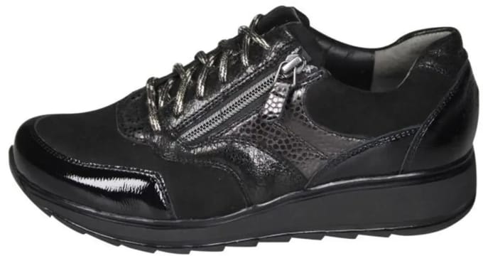 Durea Sneaker Zwart nubuck lak K (Maat - 7, Kleur - Zwart)