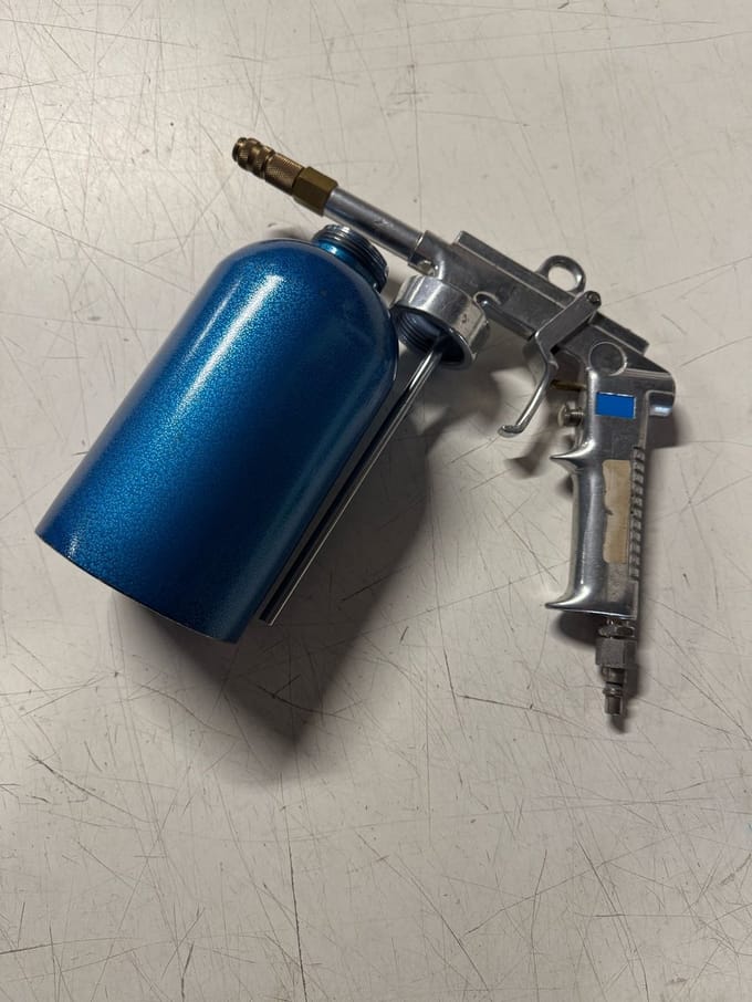 Verfspuitpistool met Beker – Pneumatisch Spuitpistool – Verfspuit voor Compressoraansluiting – Blauw – 1/4" Aansluiting