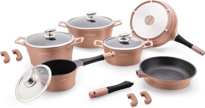 Royalty Line RL-ES2014M; Marble coating cookware set 14pcs