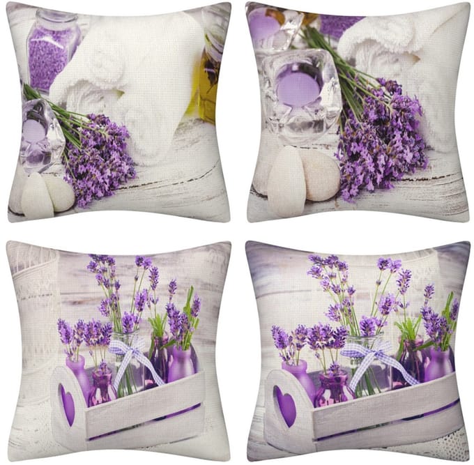SUNMOOL Kussenhoes - Kussenhoes Vierkantjes - Pillow cover - 45 x 45cm - Type C - 4 Stuks