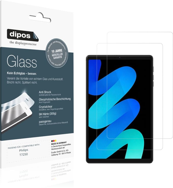 dipos – 2x Pantserfolie geschikt voor Philips T7250 | 9H Screenprotector