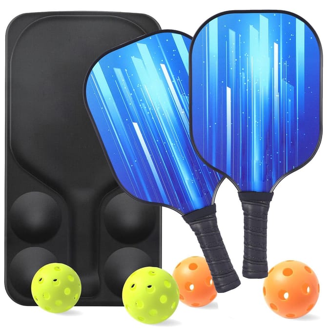 Glasvezel Piek Racket Usapa Gecertificeerde Pickle Paddle Shuttlecocks Strandrackets Koolstof Koolstofvezel Set blue