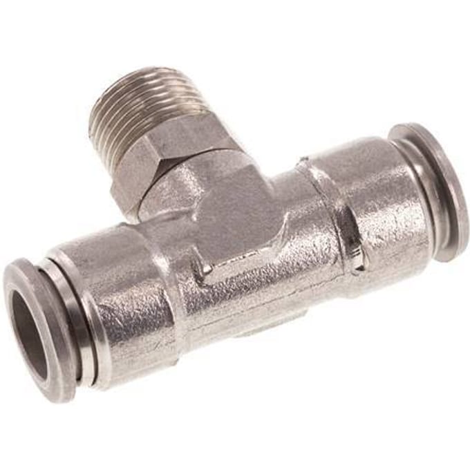 12mm x R3/8'' inline T-stuk RVS Insteekfitting Buitendraad Draaibaar FKM
