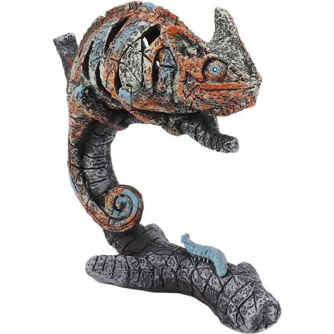 Kameleon Standbeeld Sculptuur Hars Kameleon Wild Dier Figuur Ornament voor Thuis Desktop black