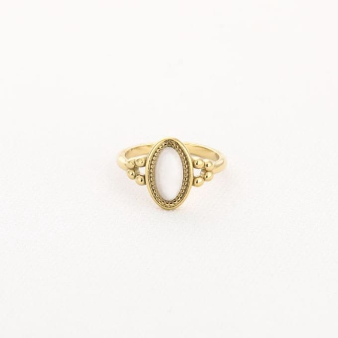 Bijoutheek Ring (Sieraad) Tribal Dots White