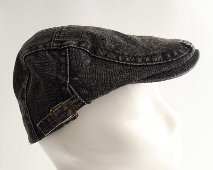 Flat cap unisex – Zwart – Verstelbaar – Katoen