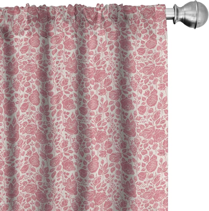 ABAKUHAUS koraalgordijnen – 2x75x225 cm – microvezelmateriaal – halfdonker