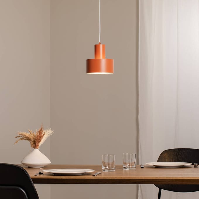 SIGMA Hanglamp Rif S, baksteenrood, 1-lamp, Ø 15 cm, staal